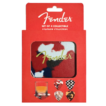 LCDTLF-7710 Fender Leather Pick Coasters Set of 4
