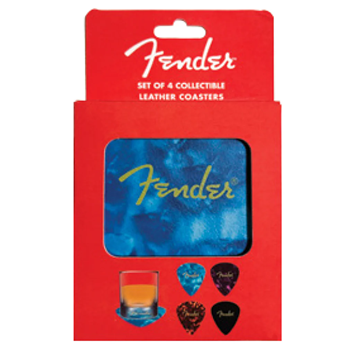 LCDTLF-7711 Fender Leather Pick Coaster Set of 4