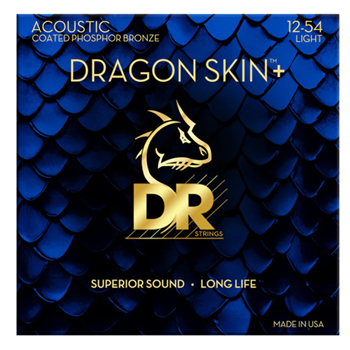 DR Strings DAP-12 DRAGON SKIN+ Coated Phosphor Bronze Acoustic Guitar Strings 12-54