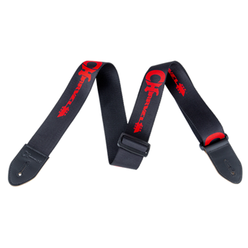 0992733001 Charvel® Strap, Black with Red Logo