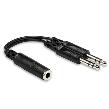 Hosa YPP-308 1/4" TRSF to Dual 1/4" TRS Y Cable