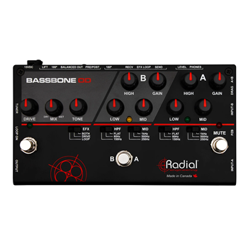 Radial R800 7072 Bassbone OD Bass Preamp - 2 Channel with Overdrive