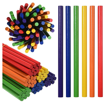 MGTECH LUMMI 60 Pack Lummi Sticks for Kids 12" Wood Music Percussion 6 Colors