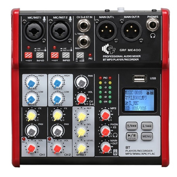 Groove Factory GRF M400FX/BT/MP 4-Channel Professional Audio Mixer with Bluetooth