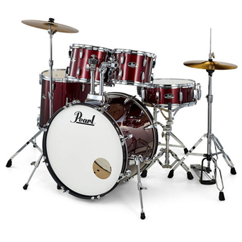 Pearl RS525SCC91 Roadshow 5-Piece Drum Set With 22" Bass Drum, Hardware & Cymbals - Wine Red