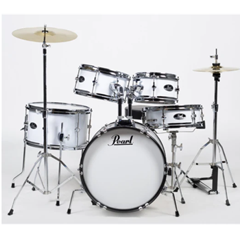 Pearl RSJ465CC33 Roadshow Junior 5-Piece Drumset w/ 16" Bass Drum, Hardware & Cymbals - Pure White