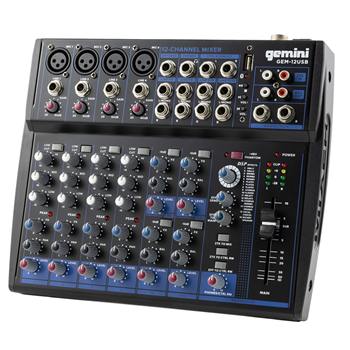 Gemini GEM-12USB Compact 12-Channel USB Mixer With Bluetooth