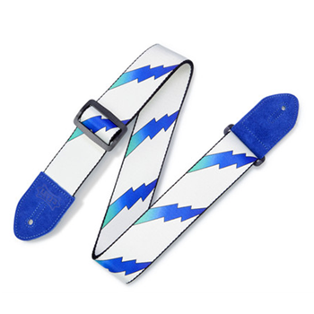 Levys MPRB2-003 Polyester Guitar Strap - White Lightning