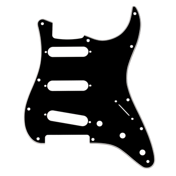 Fender 0991359000 11-Hole Modern-Style Stratocaster S/S/S Pickguard, 3-Ply - Black/White/Black