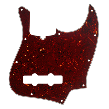Fender 0992157000  4-Ply Pickguard Jazz Bass 10-Hole Mount (with Truss Rod Notch) - Brown Tortoise Shell