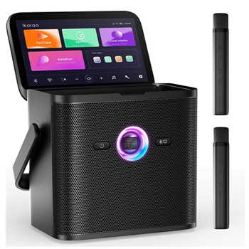 Ikarao SHELL S3 80W Portable Karaoke Speaker With Built in 7" Touch Screen Display & 2 Wireless Microphones