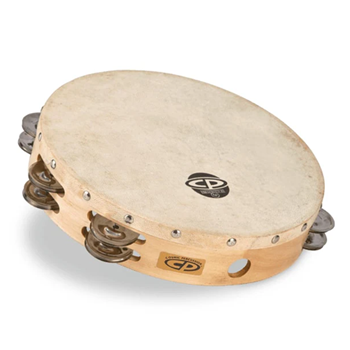 Latin Percussion CP380 Double Row Headed Tambourine Steel - 10"