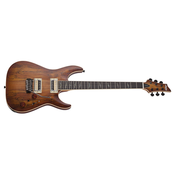Schecter 3338-SHC C-1 Series Exotic Spalted Maple Electric Guitar - Satin Natural Vintage Burst