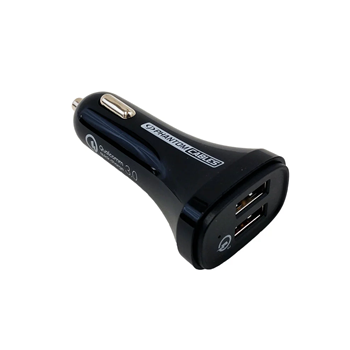 Phantom Cables USB-CH-BCSQ USB A Female to DC 1x SMART IQ (5V/2.4A), 1x QC3.0 (5V/3A) Car Charger Adapter