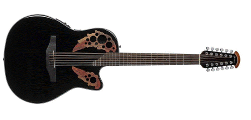 Celebrity Elite 12 String Acoustic-Electric Guitar - Black