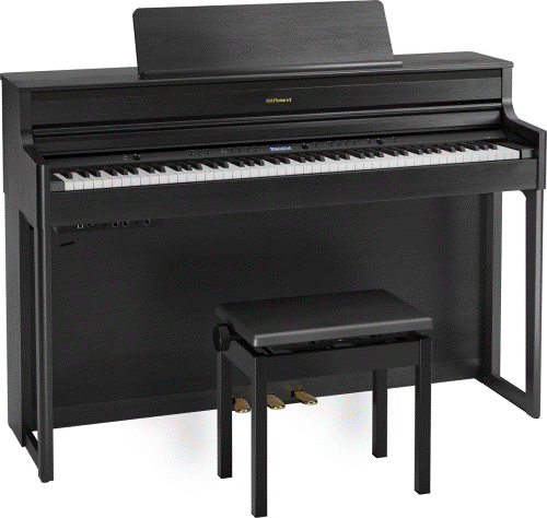 ROLAND HP704-CH-WSB Digital Piano w/ Stand and Bench - Charcoal Black